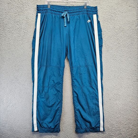 Nike‎ Track Pants Mens Size 2XL Blue Lined Athletic Training Windbreaker Pant - Picture 1 of 12